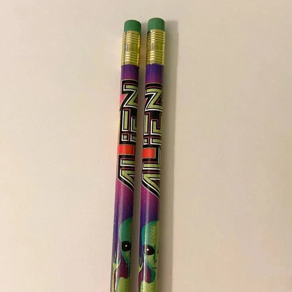 Lot of 2 Dixon NO  2 Alien Extraterrestrial UFO Pencil Unsharpened - Picture 1 of 13